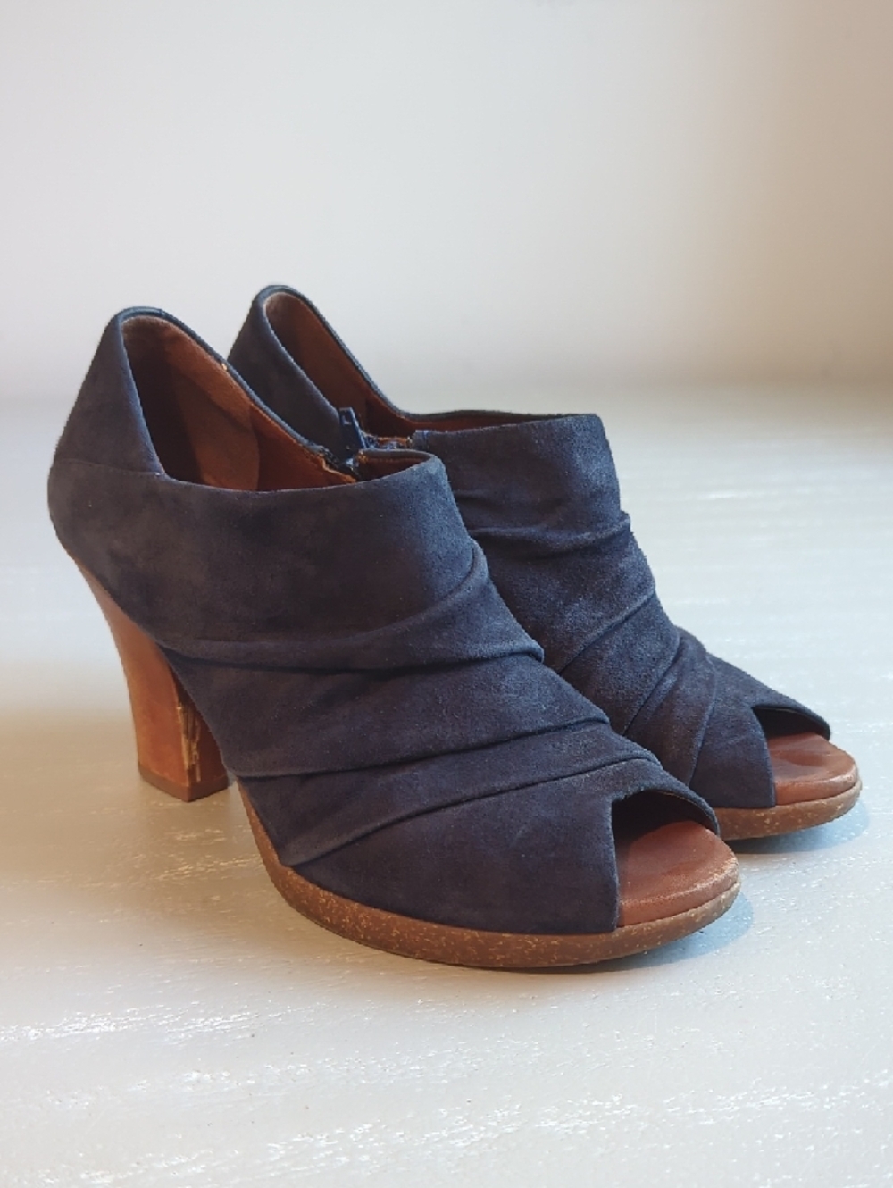 Naya Suede Open-Toe‎ Heel Booties Black size 7 - Picture 9 of 10